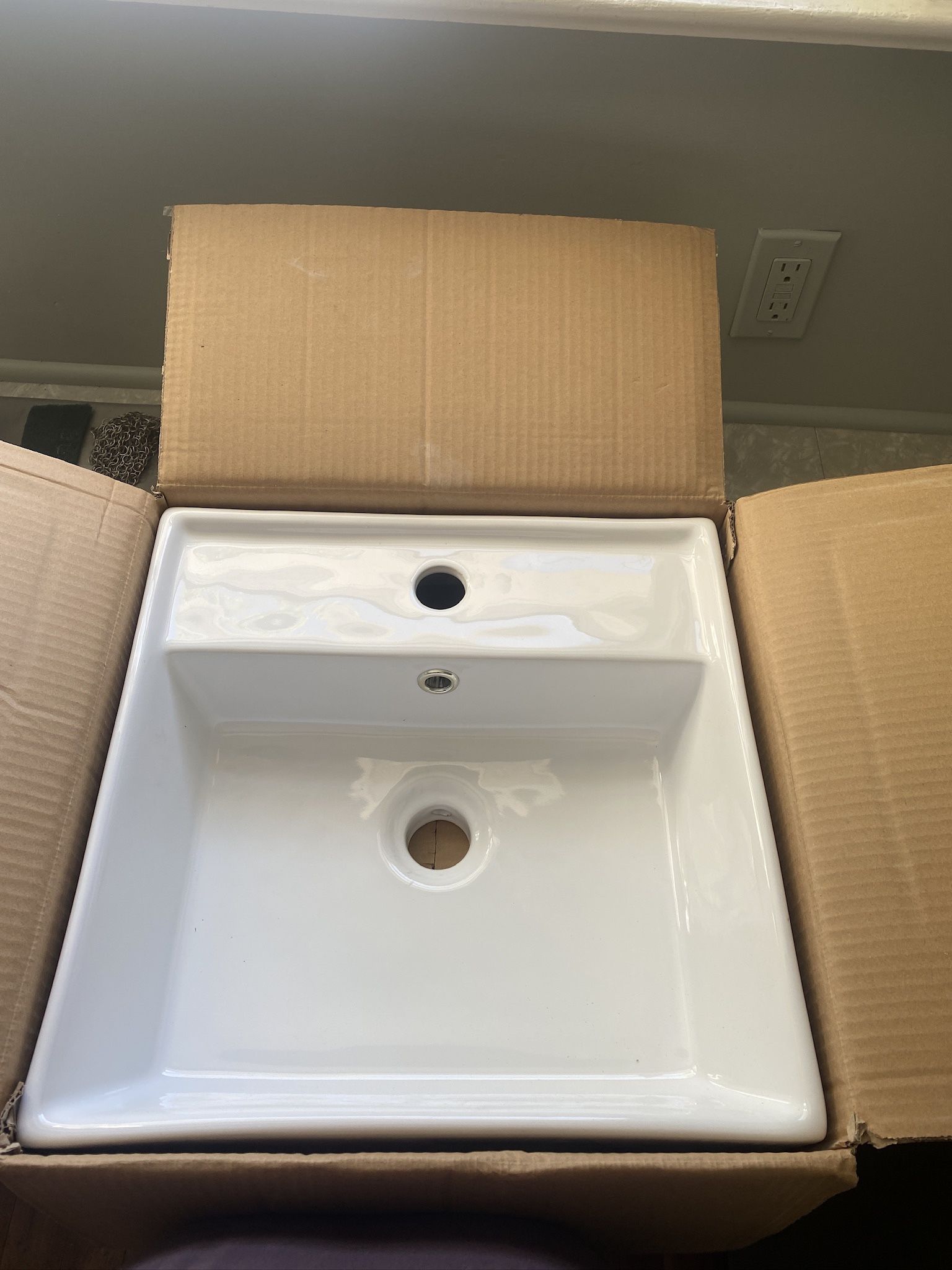NEW Small White Sink (16 Inches by 6 Inches Deep)