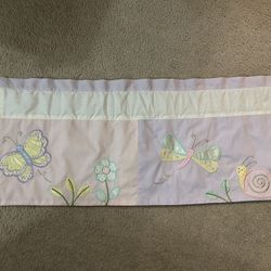 Cotton Butterfly Nursery Room Window Valance and matching Carpet, Rug