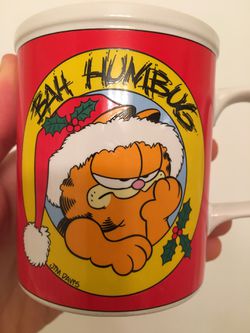 Garfield BAH HUMBUG Jim Davis 1978. Vintage Christmas Coffee Mug