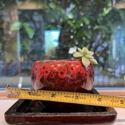 Ceramic Pot With Saucer