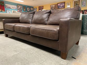 Classic Brown Leather Sofa
