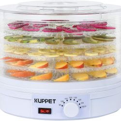 KUPPET Food Dehydrator, Electric Food Drying Machine with Adjustable Thermostat, Meat or Beef Jerky Maker in Home/Kitchen, Digital Temperature & LCD D