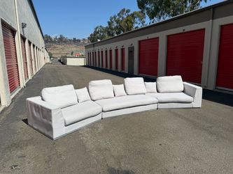 Beige 3 Piece Round Shape Sectional Sofa