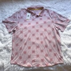 New Under Armour Steph Curry Golf Polo All Over Printed Pink Fitted Size 2XL XXL