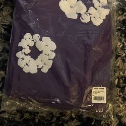 PURPLE DENIM TEAR HOODIE SIZE (S) SMALL