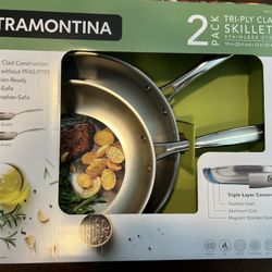 Tramontina Tri Ply Clad Skillet- 2 Pack