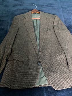 Vintage Polo Ralph Lauren Gun Club Check Tweed Blazer Jacket 42L Made in USA Wool