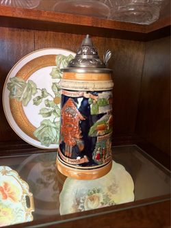 Black Forest German Beer Stein with Pewter Lid