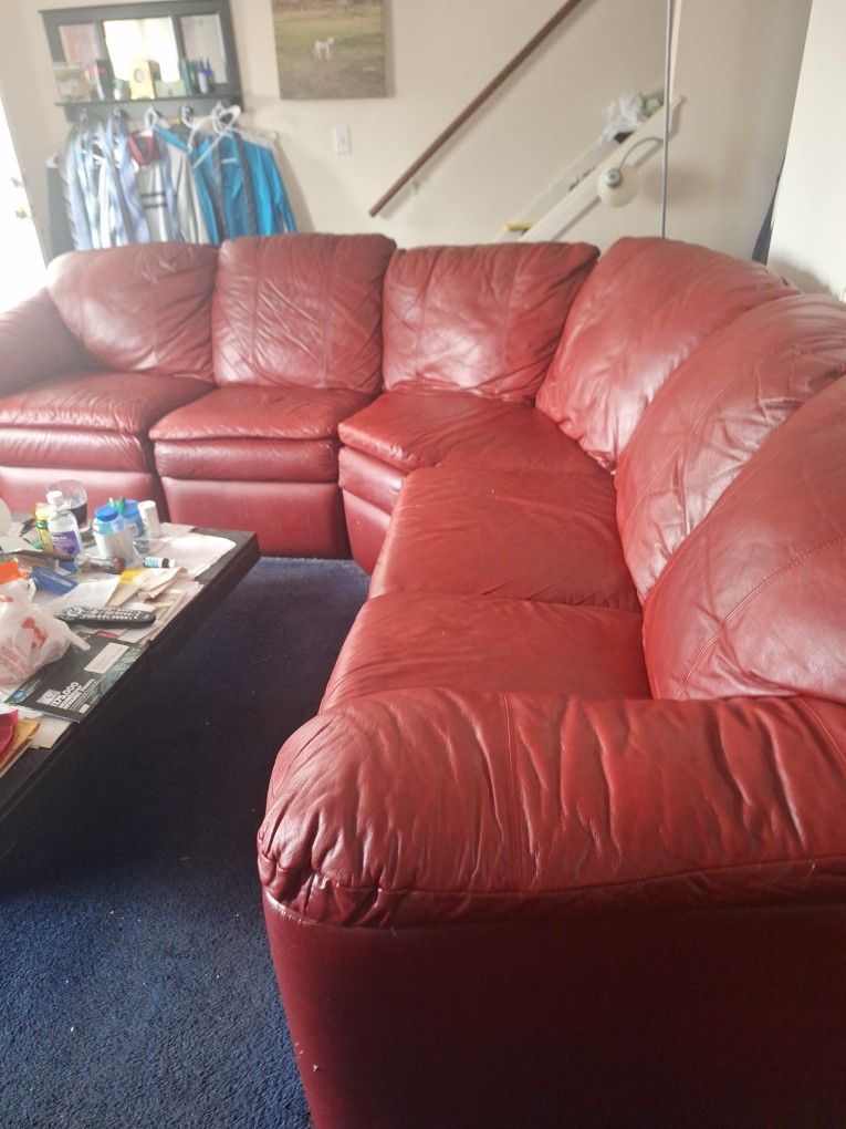 Red Leather Couch