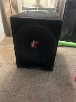 12 inch SUB. rockford Fosgate Punch HX2.  In a competition box