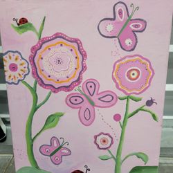 Butterfly And Flower Picture For Kids Room