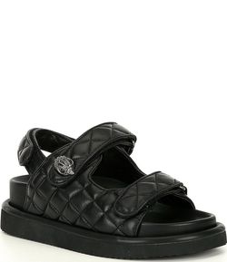 Kurt Geiger Orson Leather Quilted Platform Slingback Sandals