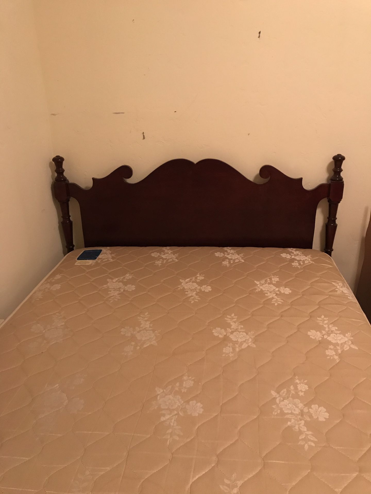 Beautiful twin bed with mahogany headboard and foot board