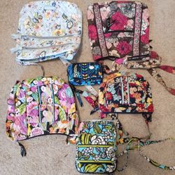 ASSORTED LOT of 6 Vera Bradley Quilted Paisley Crossbody Bags 