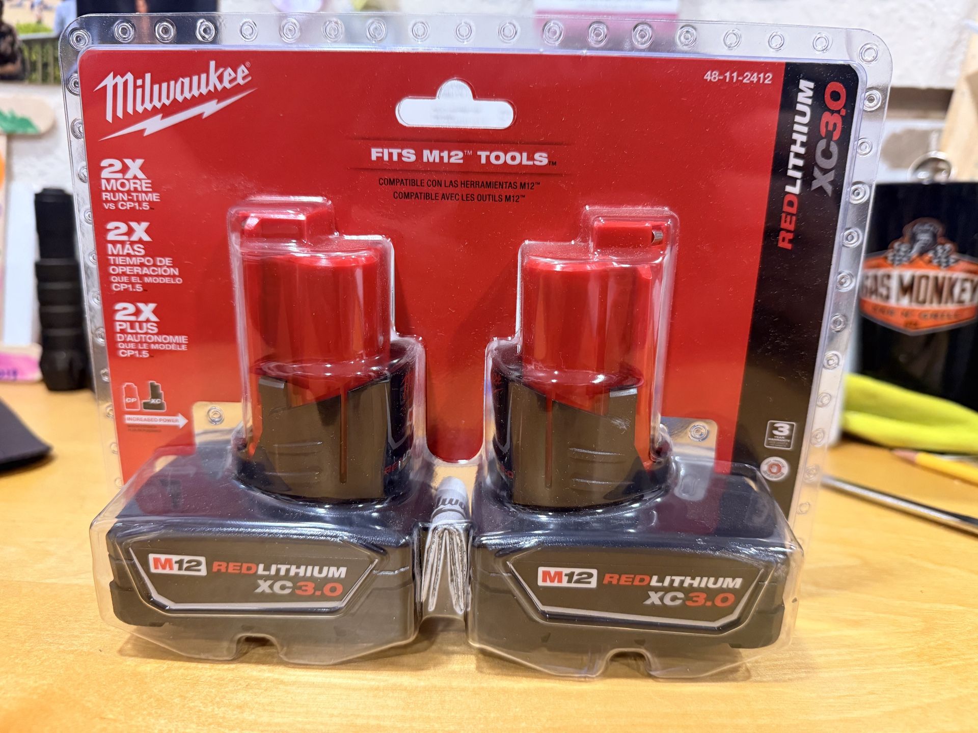 M12 12-Volt Lithium-Ion XC Extended Capacity 3.0 Ah Battery Pack (2-Pack)