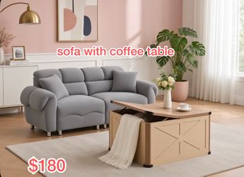 Sofa with coffee table