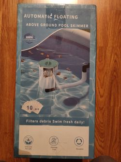 Automatic floating pool skimmer above ground