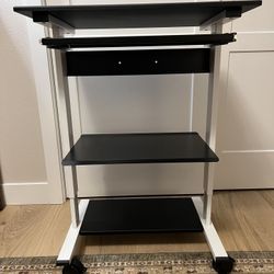Stand Up Mobile Rolling Adjustable Height Standing Workstation 