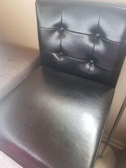 Set of 2 faux leather counter height bar stools.