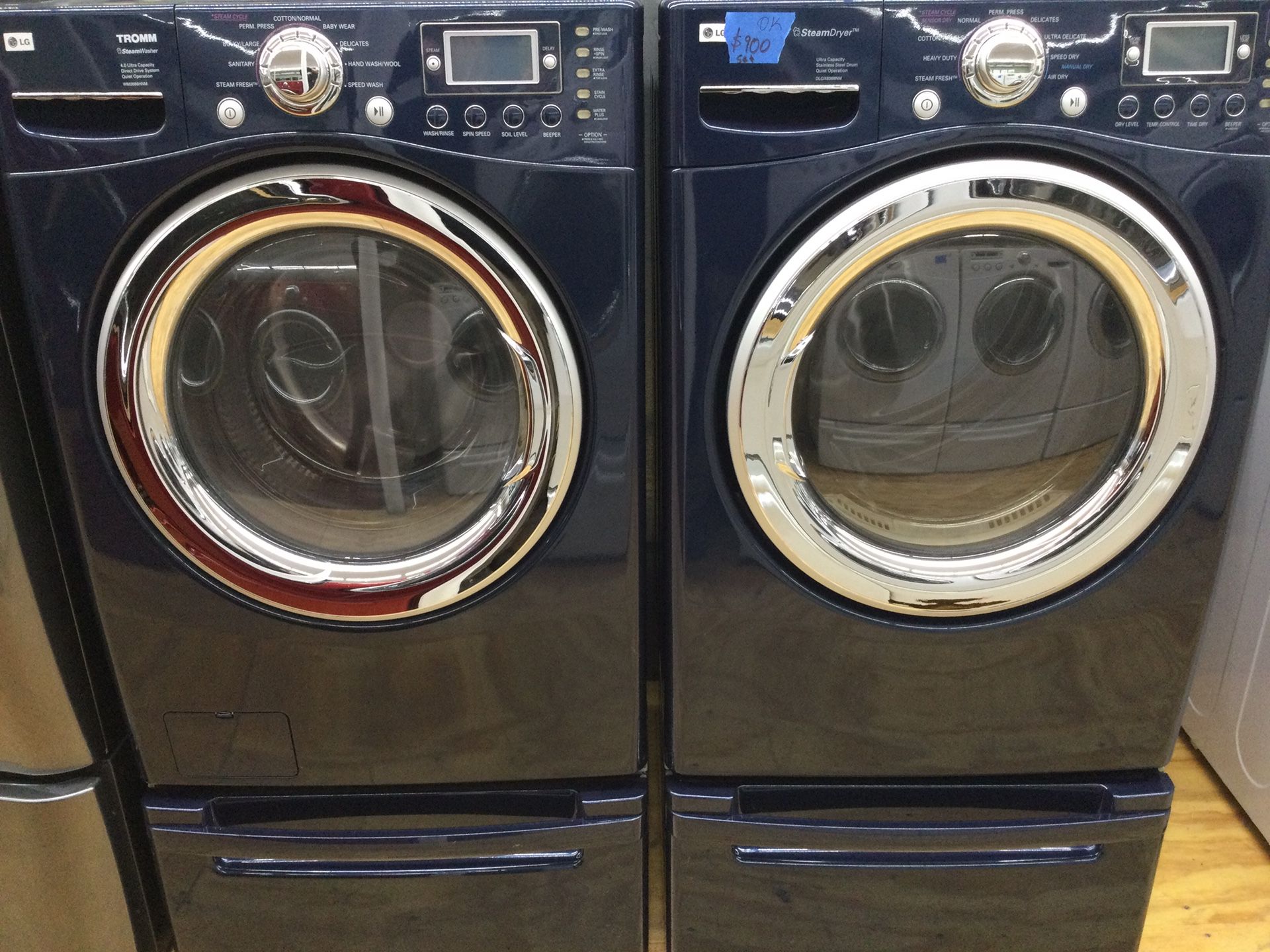 LG blue washer and dryer set
