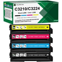 C3224 C3210 C3326 Toner Cartridges Extra High Yield Compatible For Lexmark C3224 C3210 C3210K0 C3210C0 C3210M0 C3210Y0 Replacement For Lexmark C3224 M