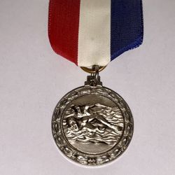 Vintage Silver Plated Marked Swimming Medals Double Swim, Nice!