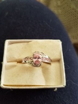 Pink and white topaz rings