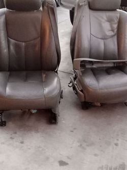 Pair of Gray Leather Car Seats