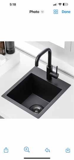 Black Bar Sink Drop In,13 x 15 Inch Topmount jb029b  $50