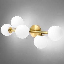 5-Light Bathroom Light Fixtures, Mid Century Modern Retail $100