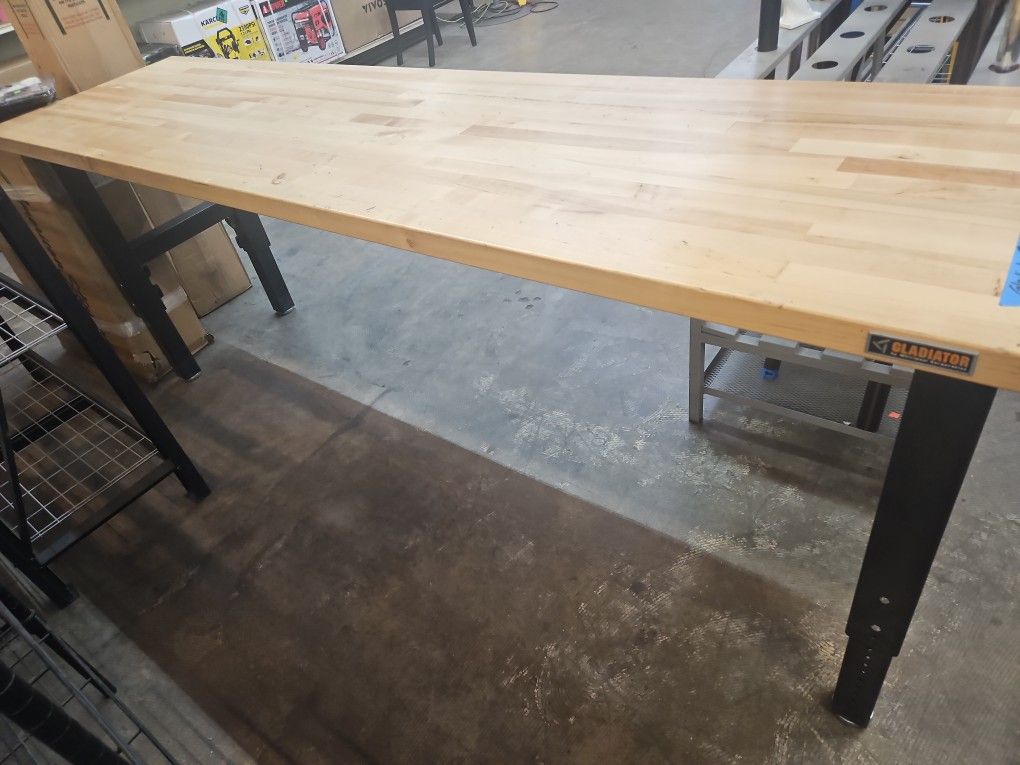 8 foot gladiator workbench. With adjustable legs.