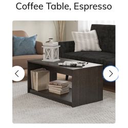New In Box   EXPRESSO FINISH Coffee table 