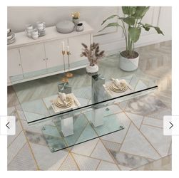 Furniture of America Maza 59-inch Silvertone Metal/Glass Dining Table