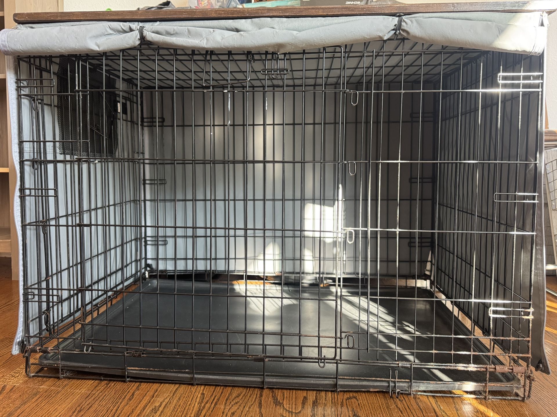 Dog Crate with Wooden Top OBO