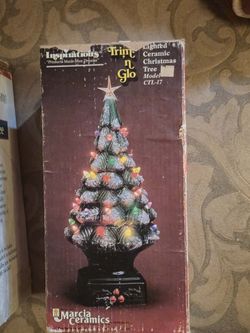 Vintage Marcia Ceramics Lighted Ceramic Christmas Tree Model CTL-17 With Box