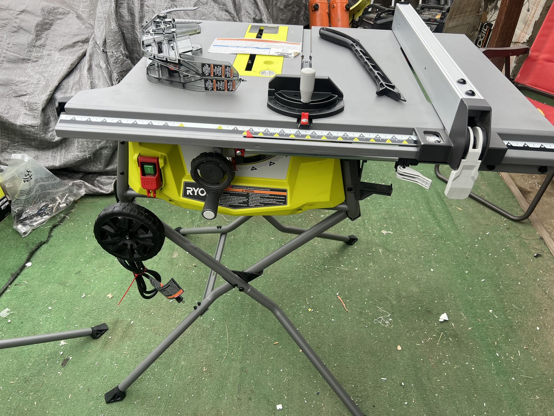 RYOBI 15 Amp 10 in. Expanded Capacity Portable Corded Table Saw With Rolling Stand