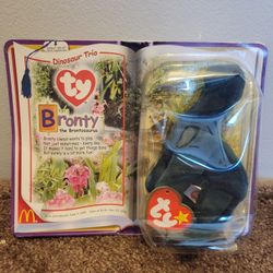 2000 Bronty the Brontosaurus Dinosaur Ty Beanie Baby Babies McDonald's Plush Toy