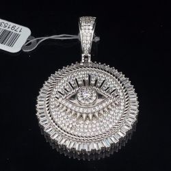 925 Silver CZ Round Eye Pendant 16.30g 179153/7