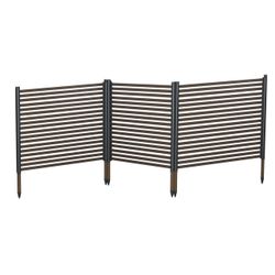 3-Panel Outdoor Garden Fence with Ground Stakes