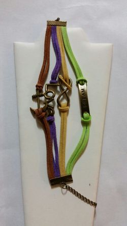 Leather Strand Charm Bracelet