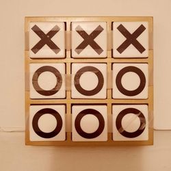 Black Wood Tic Tac Toe Game