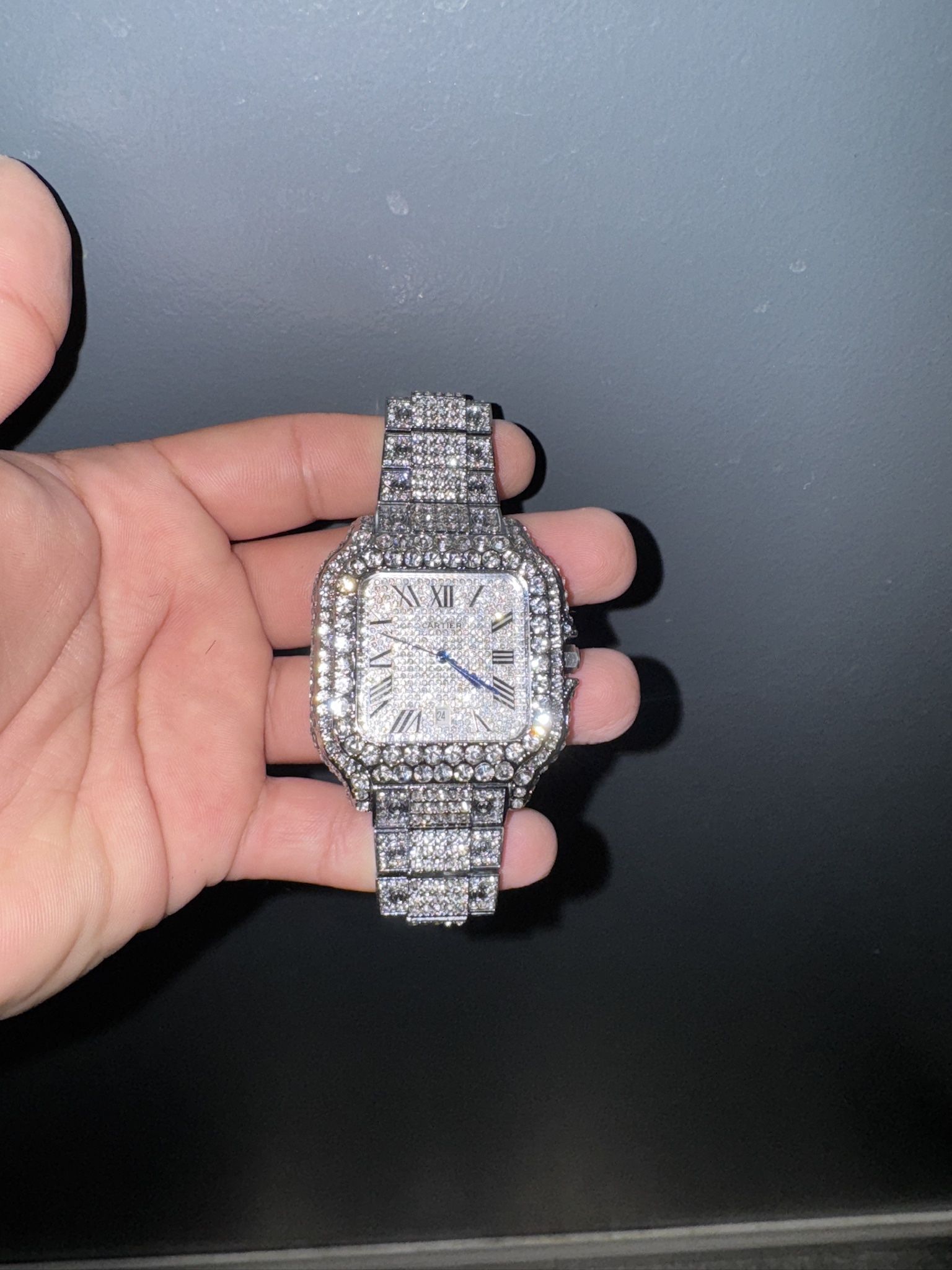Cartier Santos Watch (Moissanite)