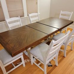 Extension Dining Table And 4 Chairs And Bench ⭐$39 Down Payment with Financing ⭐ 90 Days same as cash