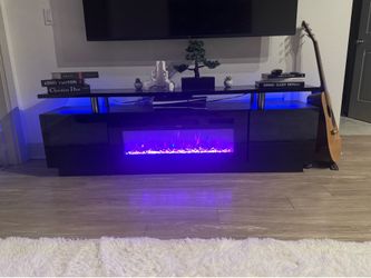 LED Modern Fireplace with storage