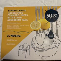 Lunderg Commode Liners With  Lemon Scented absorbent Pads 
