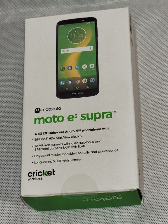 BRAND NEW MOTOROLA E5 SUPRA CRICKET 4G CELL PHONE