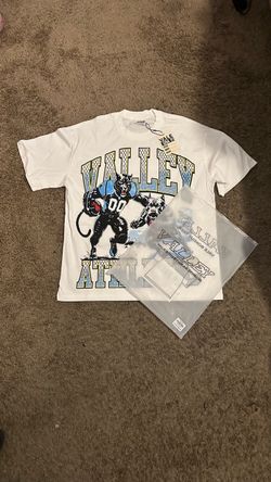 Vale Streetwear Division White T-shirt with graphic of a black partner with the words ‘VALLEY’ ATHLETIC