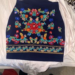 Embroided flower Skirt 