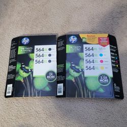 brand new 564 xl hp cartridges combo pack and 2 brand new 564 xl black cartridges. (MUST SELL TODAY)