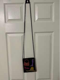 Vintage Y2K Beaded Mini Shoulder Bag Purse Black Retro